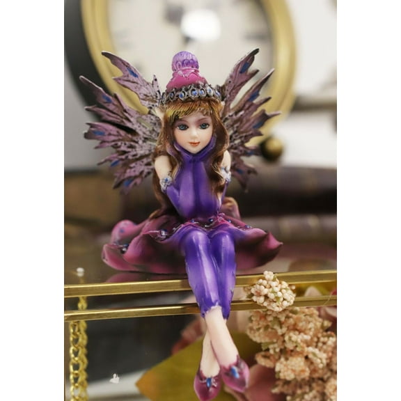 Set of 2 Girl Fairy Winter Ballroom Clothing Shelf Sitter Figurines