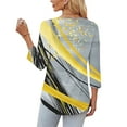 thumbnail image 5 of Zedker Casual Loose Fits V-Neck Tunic Tops for Women,Elegant Unique Printed Blouses with 3/4 Sleeve, Comfy Soft Shirts for Fall,Gray,S, 5 of 7