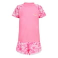 thumbnail image 3 of XUNZOO Big Girls Two Pieces Rash Guard Sets Short Sleeve Top with Shorts Bathing Suits Blush 4XL, 3 of 6