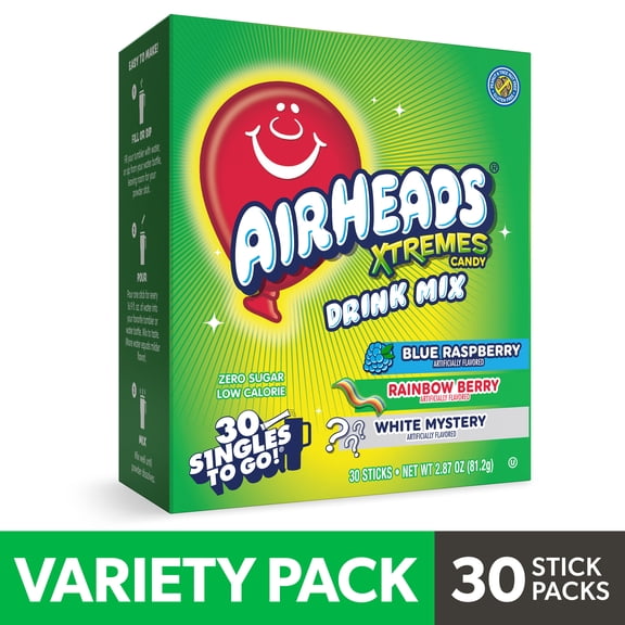 Airheads Extremes Singles to Go Powdered Drink Mix Variety Pack, 30 Count Packets