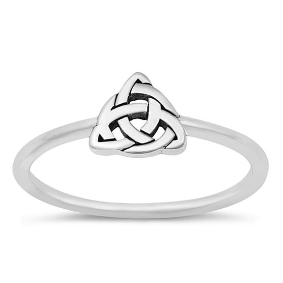 All in Stock Sterling Silver Celtic Triquetra Ring Size 9