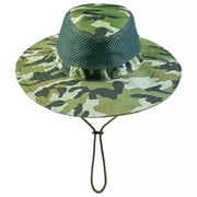 Silensys Camo Boonie Hat for Men Women Bucket Hats Wide Brim Breathable Sun Cap Camouflage for Hunting Safari Fishing (Camo Mesh Dark Green
