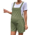 thumbnail image 2 of LJEFF Maternity Overalls Shorts, Cotton Front Pocket Adjustable Straps Casual Summer Jumpsuit Green, 2 of 8