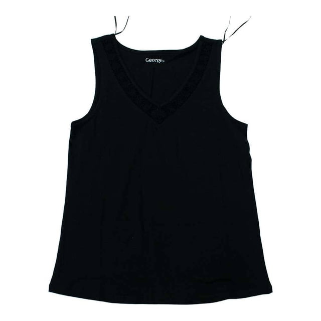 Blusa George para Mujer sin Mangas Lisa Negro Talla EG