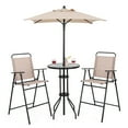 thumbnail image 1 of Gymax 4PCS Bistro Set Folding Counter Height Chairs Round Bar Table & Umbrella Patio, 1 of 6