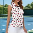 thumbnail image 5 of Uorisanigo Cute Cherry Quick Dry Athletic Shirts for Women Versatile 1/4 Zipper Women's Sleeveless Golf Tennis Shirts Casual Relaxed Workout Tank Tops for Women, 5 of 7