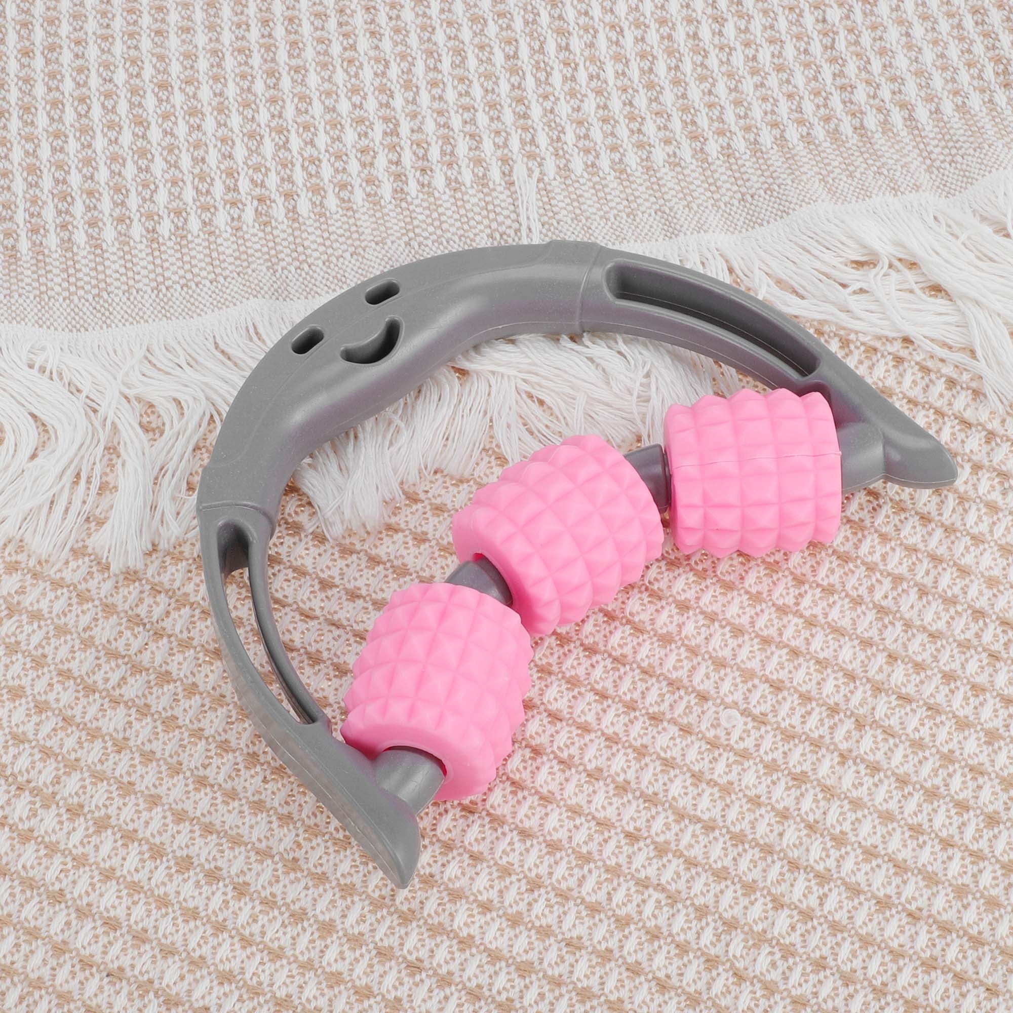 Unique Bargains 1 Pc 3-Round Massage Stick for Muscle Ease Pink