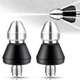thumbnail image 2 of Mistaha Stainless Steel High-Pressure Sewer Jet Nozzle for Pipe Cleaning - Premium Material, Efficient Cleaning, Reverse Airflow Design, Quick Connection - 1/4" Quick Insert, Front 1 and Rear Four, 2 of 6