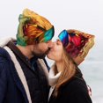 thumbnail image 5 of Picia Vibrant Rainbow Butterfly A Pattern Knitted Beanie Hat for Men and Women , Unisex Winter Warm Stretchy Knit Cap Thick Fisherman Beanies Cuffed Plain Skull Caps, 5 of 6