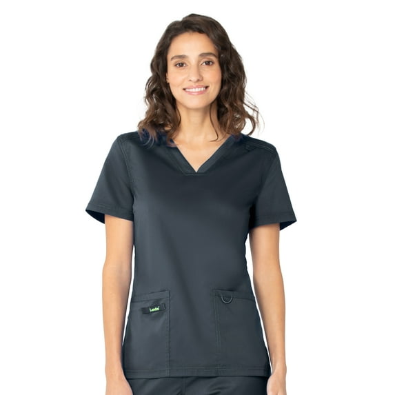 Landau ProFlex Tailored Fit Stretch 2-Pocket V-Neck Scrub Top for Women 4168