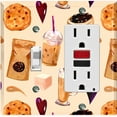 thumbnail image 1 of Metal Light Switch Wall Plate Outlet Cover (Coffee Mocha Espresso Grounds Cookie Sugar Treats Love Caramel Shake - Single Toggle Single Rocker), 1 of 2