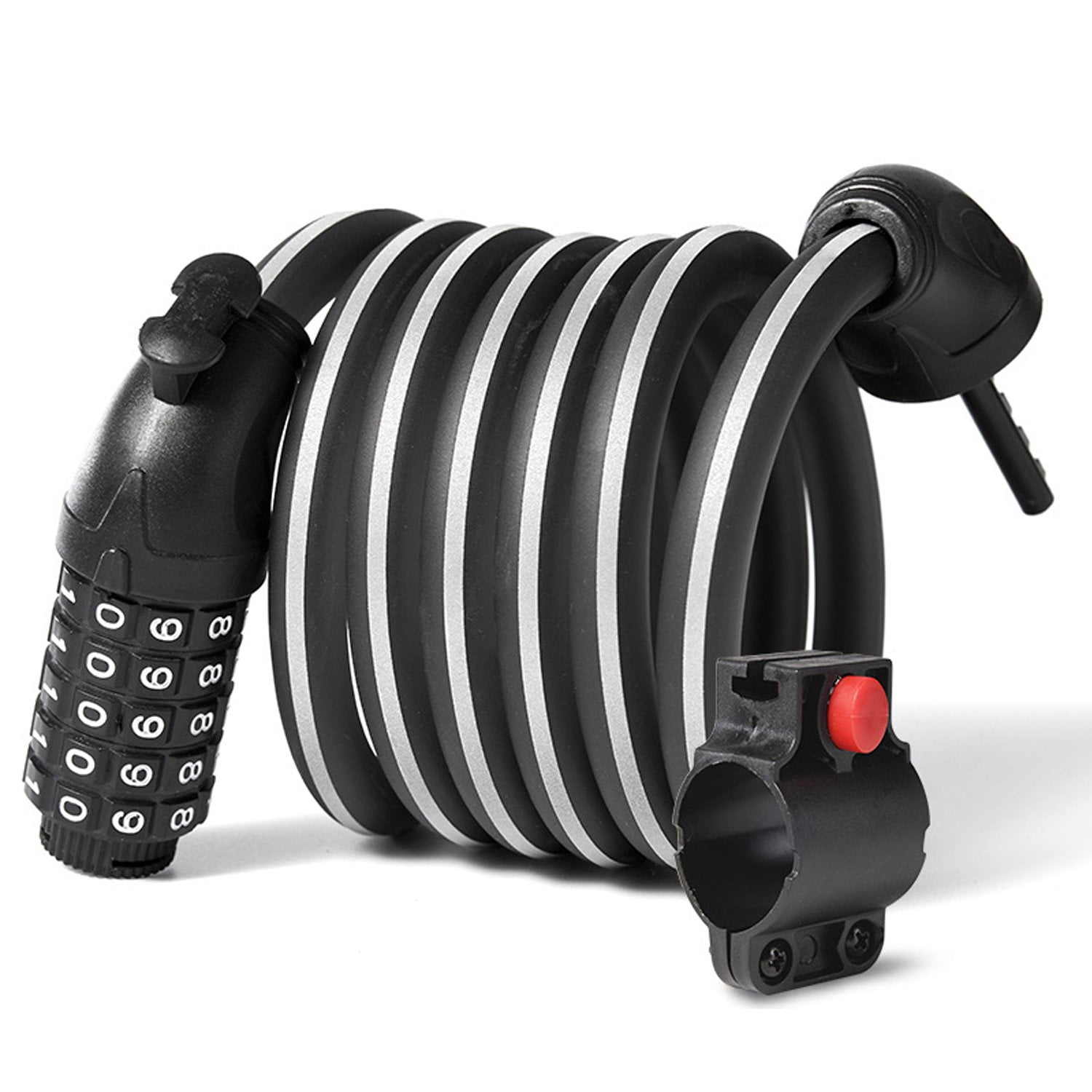 Resettable Bike Lock 4 ft. x 8mm Combo Cable Bicycle Lock 5 Digit