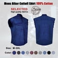 thumbnail image 3 of Dream Apparel Men's Biker Cuttoff Vest Denim/Cotton Shirt with Vintage and Frayed Sleeveless Look 2 Front Pockets, 3 of 7