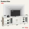 thumbnail image 6 of Bestier Modern TV Stand for TVs up to 75" High Gloss Entertainment Center with LED Lights & Storage Cabinet for Living Room in White, 6 of 8