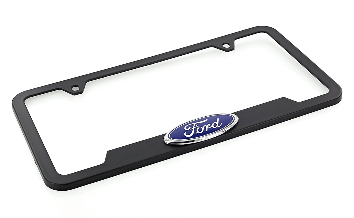 Ford 3D Badge Logo Black ABS Plastic License Plate Frame Holder 2 Hole