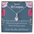 thumbnail image 1 of To My Girlfriend My Compass Alluring Ribbon Necklace Message Card, 1 of 7