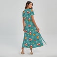thumbnail image 2 of Christmas Santa Gift Pattern Printed Short Sleeve Maxi Dress, Jesus Christian Fashion Summer Maxi Dress For Women, 2 of 4