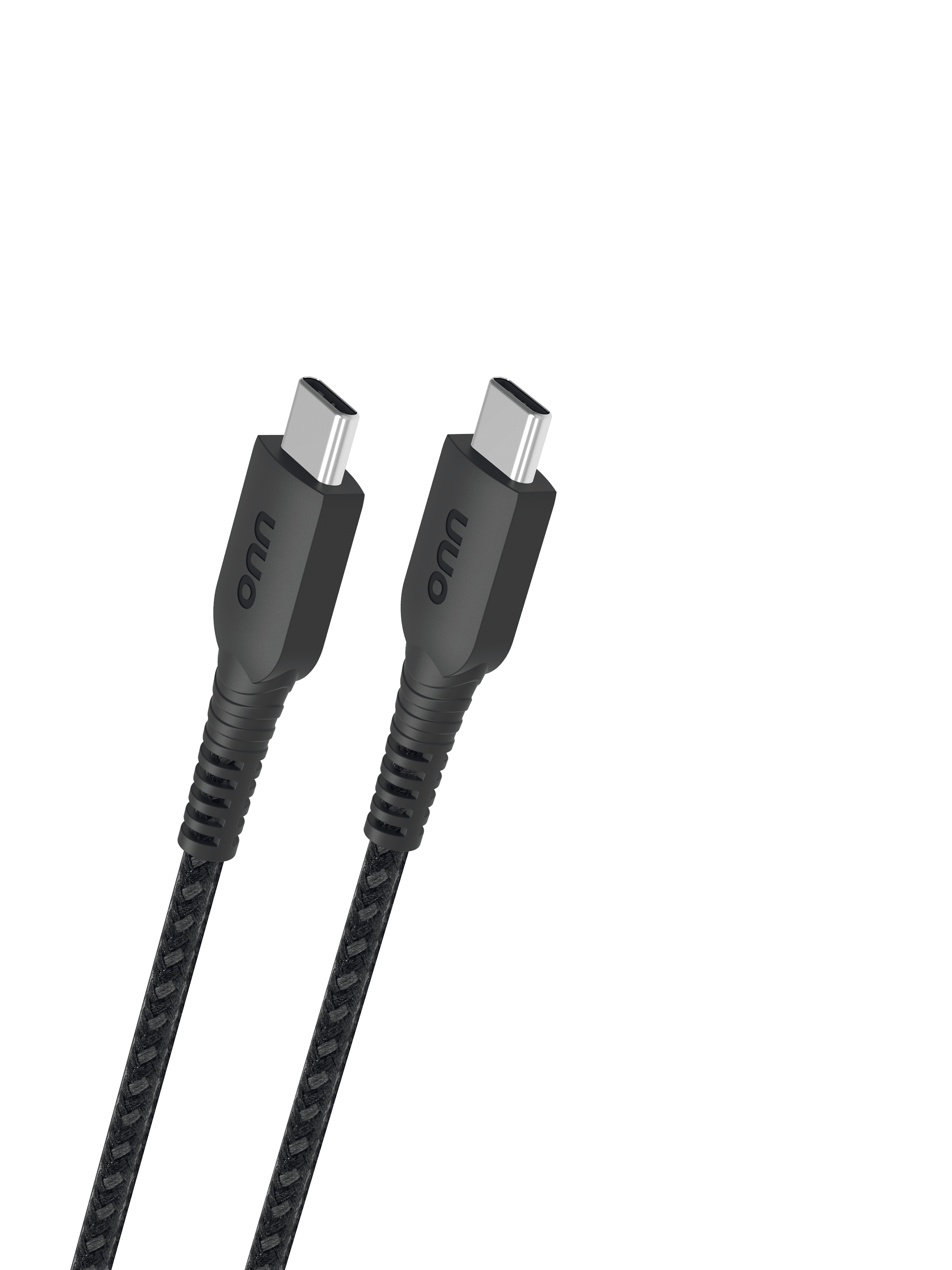 (2 pack) onn 6ft USB-C to USB-C Braided Charging Cable, USB-IF Certified, Black - Compatible with iPhone, Samsung, Pixel, iPad Pro
