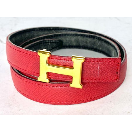 Hermès 18mm Reversible H Logo Belt Kit Red 865Her