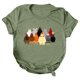 thumbnail image 1 of Gibobby Playera de Verano para Mujer Mujeres Casual Impresión Manga Corta Cuello Redondo Camiseta Suelta Blusa Tops(Verde,M), 1 of 4