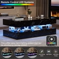 thumbnail image 4 of Lumiinofami LED Coffee Table with Storage, Modern High-Gloss Coffee Center Table with Wireless Charging for Living Room, Black, 4 of 9