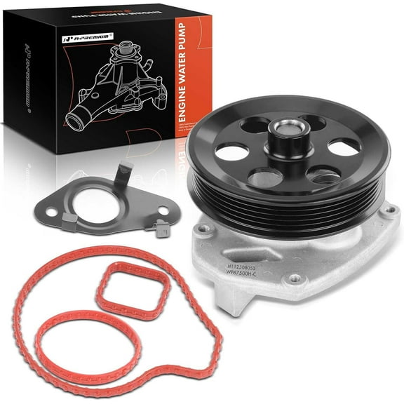 A-Premium Engine Water Pump with Gasket & Pulley [fits 4Cyl 2.0L 2.5L] Compatible with Buick & Cadillac & GMC & Chevy, fits Envision, Regal TourX, CT6, ATS, CTS, Equinox, Traverse, Terrain, ATS & More
