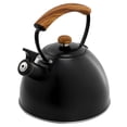 thumbnail image 2 of MegaChef 3.2 Quart Whistling Tea Kettle with Wood Grain Nylon Cool Touch Handle, Matte, 2 of 7