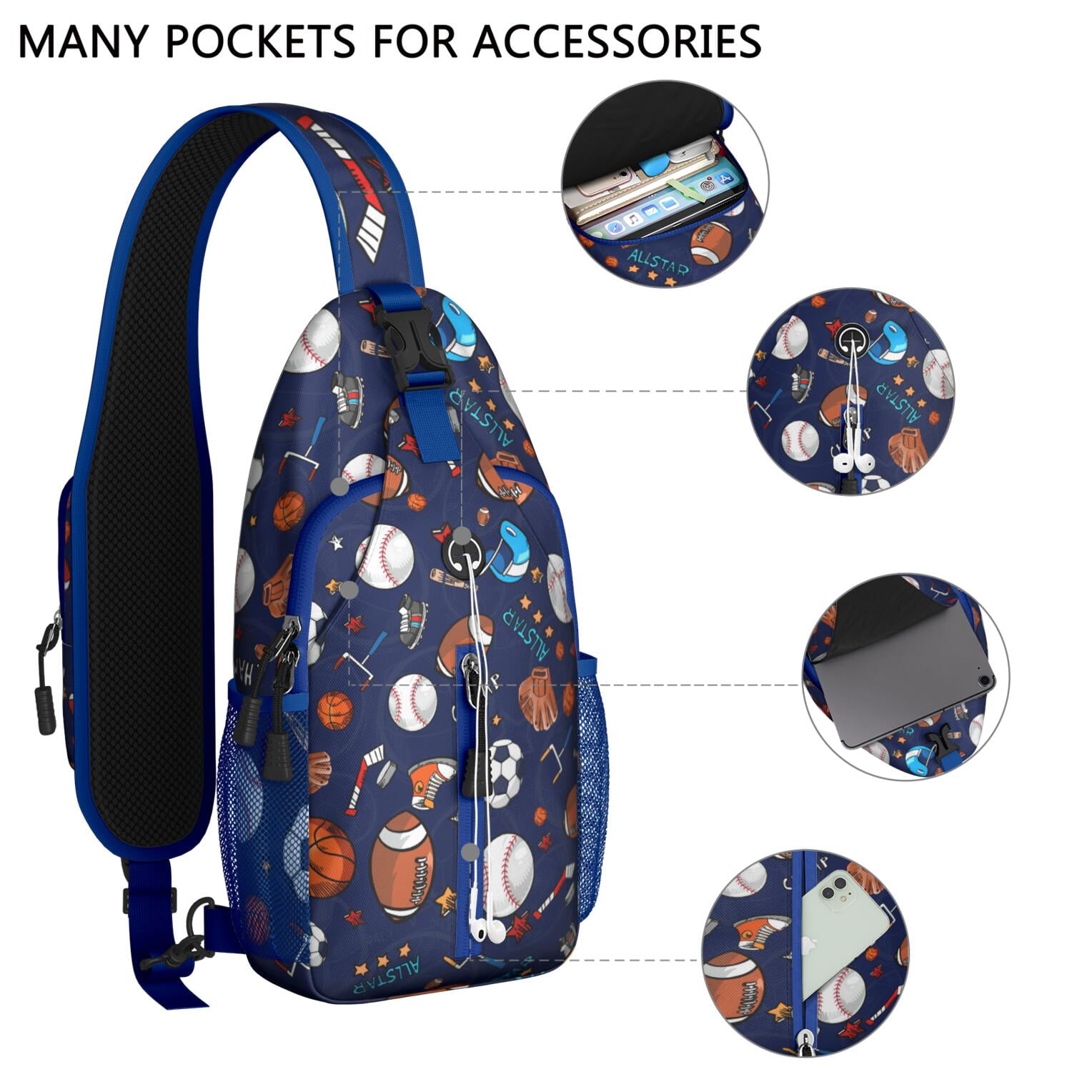 Outer Space Theme Sling Backpack with Galaxy Print – Lightweight Travel and Hiking Bag Featuring Water-Resistant Fabric, Ergonomic Fit, Quick-Access Pockets, Reversible Strap, Ideal for Sci-fi Lovers