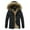 Black, variant on AnuYalue Big and Tall Puffer Jacket Mens Faux Fur Hood Plush Windproof Coat Zip up Long Sleeve Down Jacket Winter Warm Padded Coat