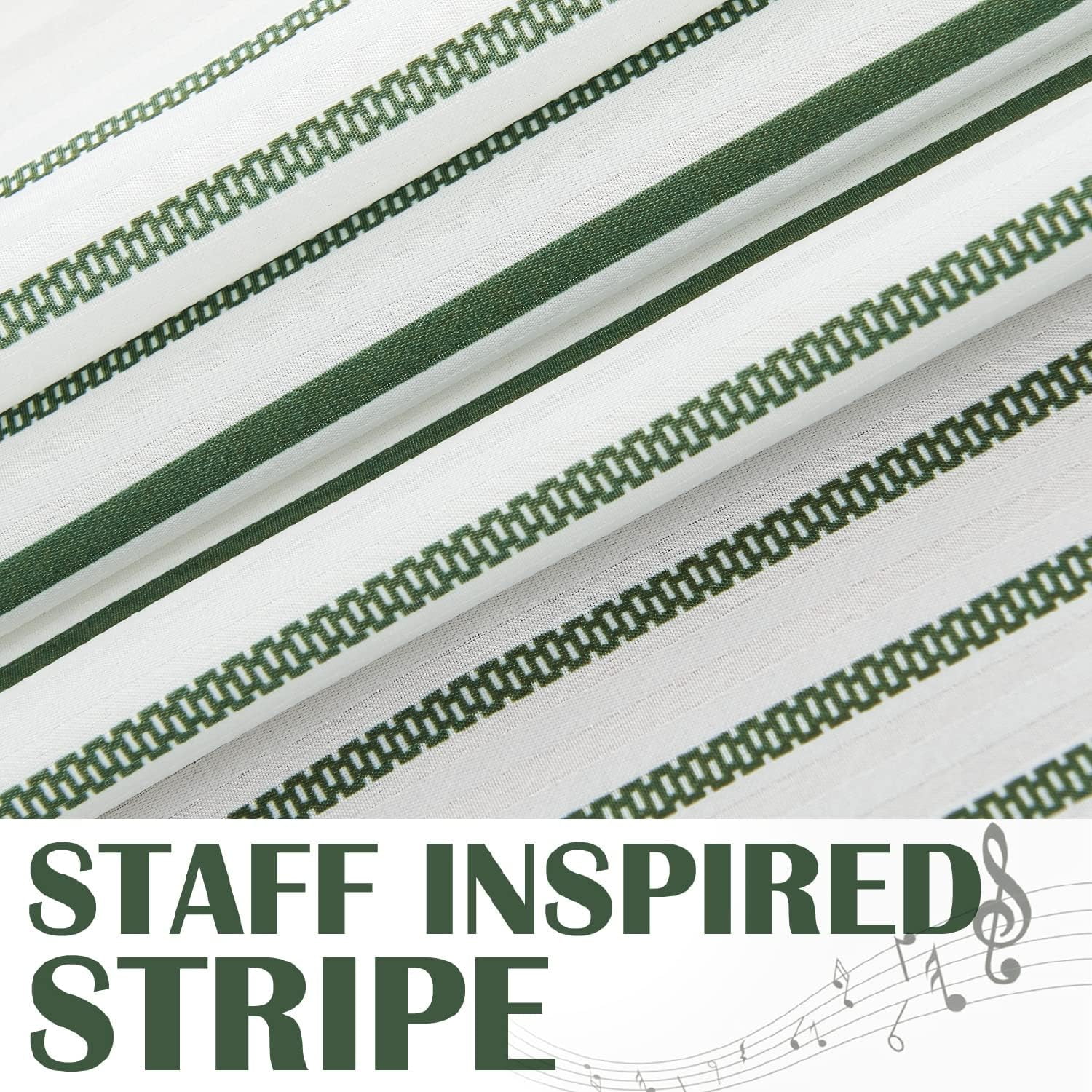 Small Stall Shower Curtain 36x72 Inches Fabric Shower Curtain Green and White Striped Shower Curtains for Bathroom with Hooks Waterproof Modern Shower Curtain Set Spa Bath Decor
