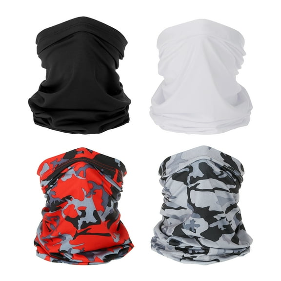 Uxcell Neck Gaiter, 4 Pack Breathable Face Cover Scarf for Multicolored