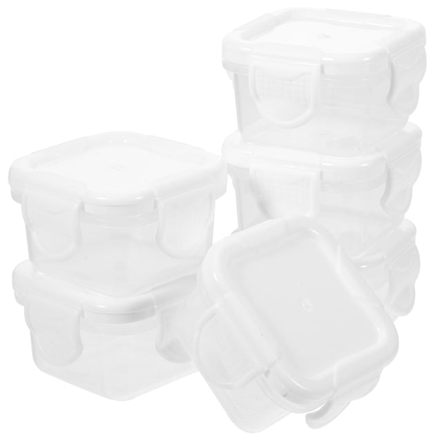 6 cajas para condimentos con tapa, para ensaladas y salsas.