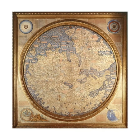 - The Mappa Mundi of Fra Mauro, a Camaldolese Monk from the Monastery of San Michele in Murano, 1459 Print Wall Art