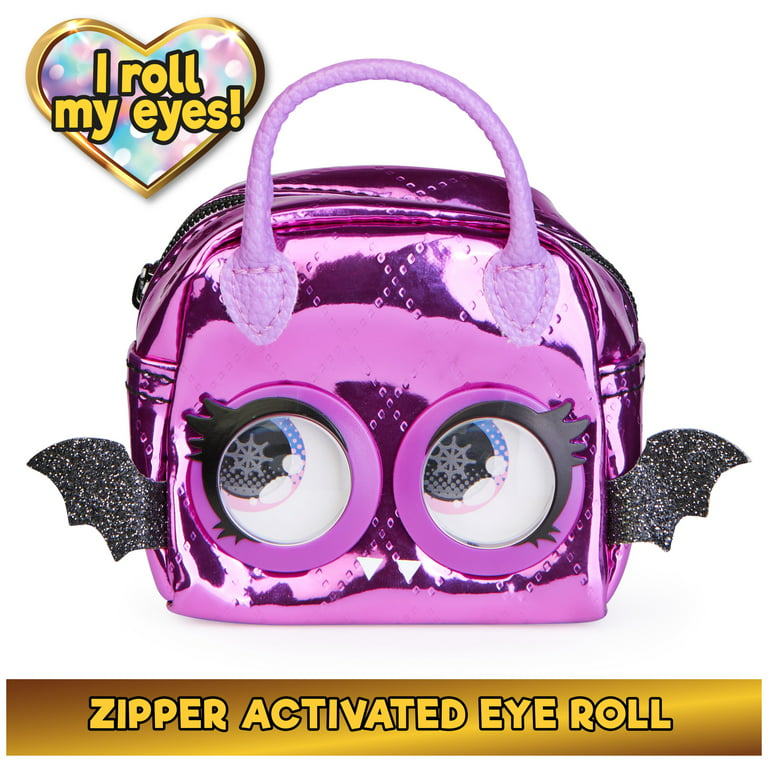 Purse Pets Micros, Baddie Bat Stylish Small Purse with Eye Roll Feature, Kids Toys for Girls Aged 5 and Up