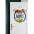 thumbnail image 2 of Front Door Porch Decorations Welcome Fall Door Hanging Sign 11 inch Wooden Wall Sign, Rustic Holiday Wreath Decor for Front Door Porch Home Window Wall Farmhouse Decorations, 2 of 5