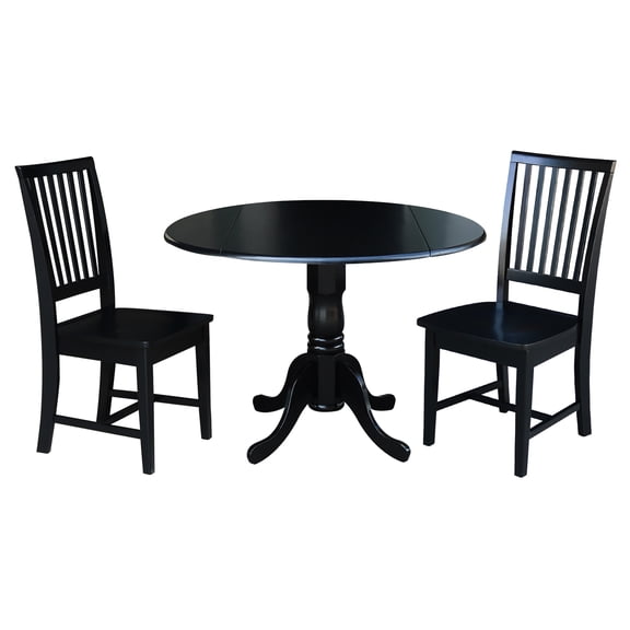 International Concepts 42" Dual Drop Leaf Table With 2 Mission Chairs