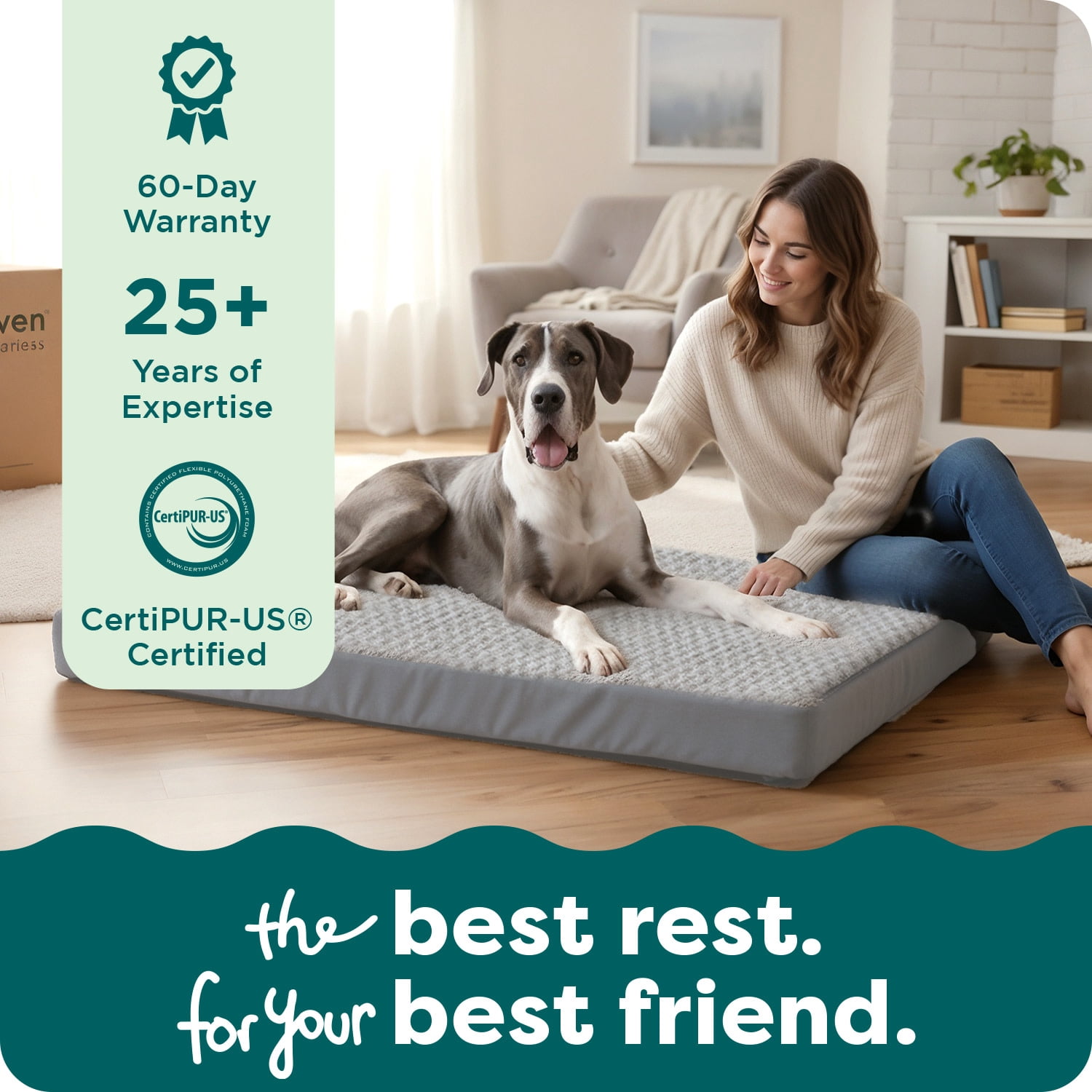 FurHaven Ultra Plush Orthopedic Deluxe Mattress Pet Bed for Dogs & Cats - Gray, Jumbo Plus