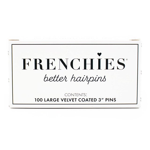 Frenchies Horquilla francesa para el pelo, ultra flocada, extra suave, para mujeres, extensiones de boda o peluca, 100 unidades, color marrón grande (3 pulgadas)