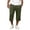 Army Green1, variant on Klisyaur Mens Capri Pants Drawstring Straight Legs Elastic Waist Loose Shorts Casual Fashion Solid Color Pant with Pockets