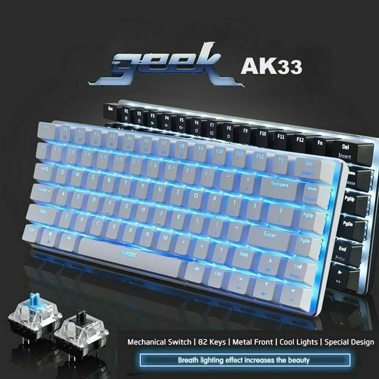 Ajazz AK33 Backlit 82 Key Mechanical Gaming Keyboard Metal Mechanical Wired  USB 