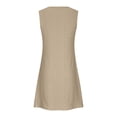 thumbnail image 6 of Fartey Womens Hollow Out Dresses Loose Breathable Solid Color Beach Tank Dress Summer Sleeveless Crew Neck Dress Casual Beach Vacation Sundress Khaki L, 6 of 7