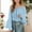 Blue, variant on YOUYEDIAN Girls Vintage Court Shirts Off The Shoulder Flare Sleeve Crop Tops Tween Costume Elegant Tunic Blouse White