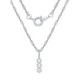 thumbnail image 4 of Fine Silver Plated Double Necklace Set with Simulated Diamonds Adult, 4 of 5