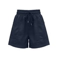 thumbnail image 5 of MEZZALL Women Linen Shorts Casual Summer Shorts High Waisted Comfy Pull On With Pockets Holiday Solid Color Daily Bottoms, 5 of 6
