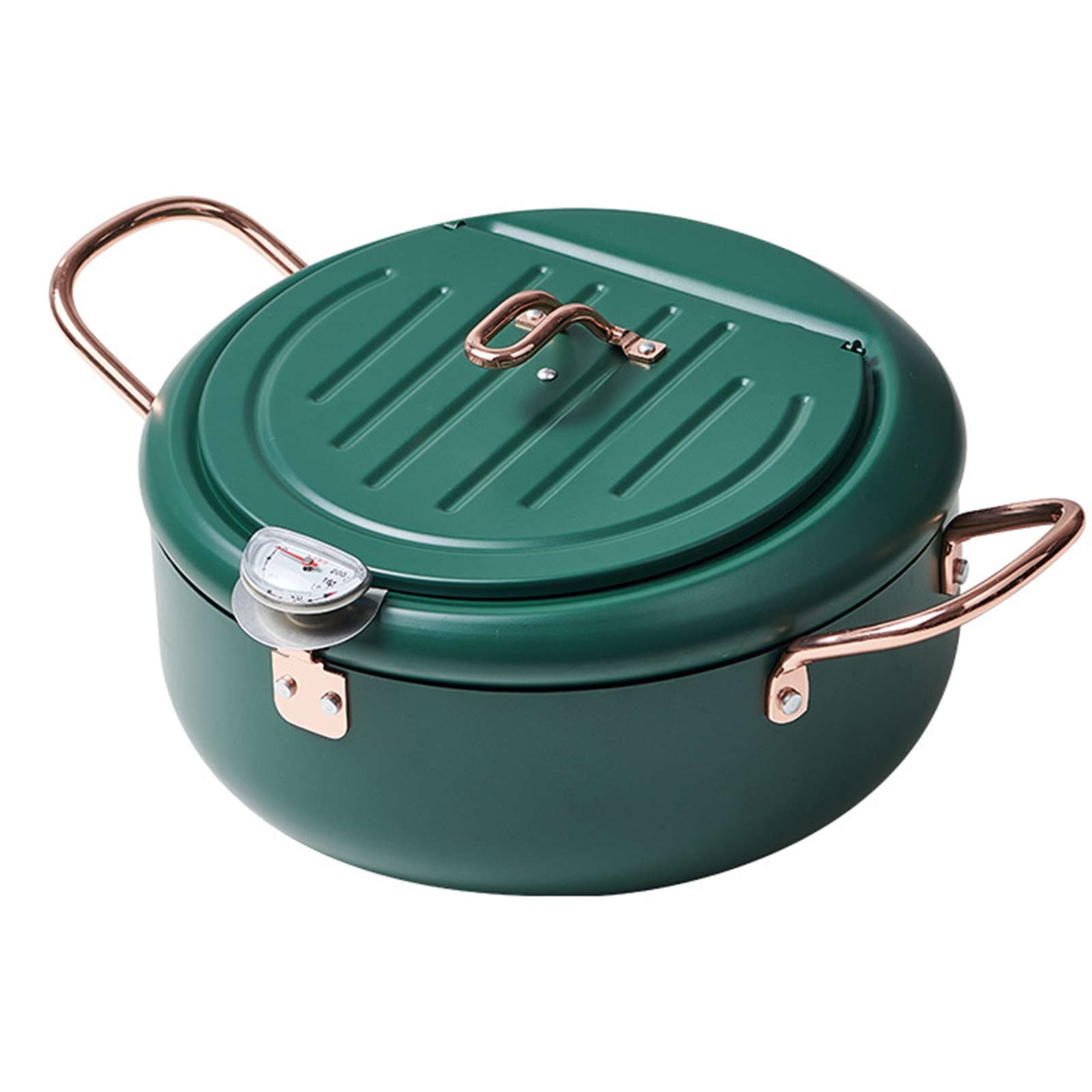 Onever Tempura Deep Fryer with Thermometer Japanese Style Deep Fryer Pan Nonstick Deep Fryer