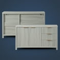 thumbnail image 6 of OAKHAM Storage Cabinet with 3 Drawers, Fluted Sideboard Buffet with Adjustable Shelf, Pale Oak, 6 of 7
