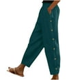 thumbnail image 2 of THDHVS Womens Linen Pants,High Waisted Cargo Pants for Women Casual Pants Baggy Stretchy Wide Leg with Pockets Mint Green S, 2 of 6