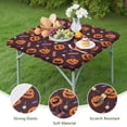 thumbnail image 4 of Spooky season elasticized table cover perfect for 34x34 inch square tables, features stretch-to-fit design with Halloween pumpkin and ghost decorations, 4 of 6