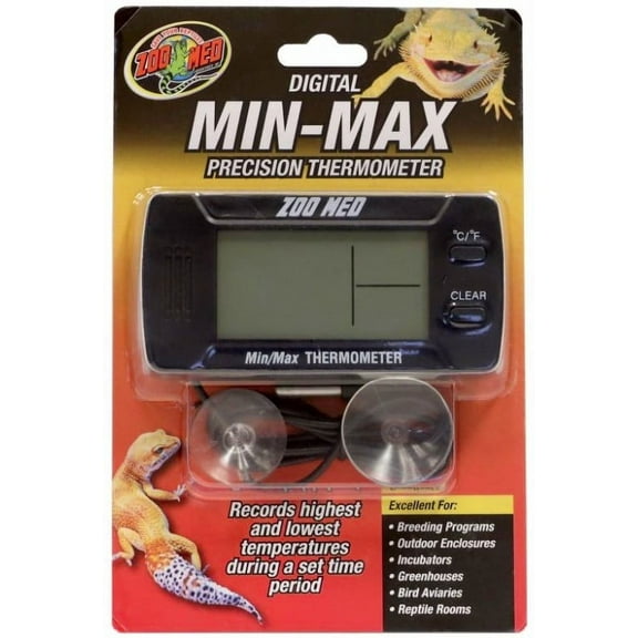 Zoo Med Digital Min-Max Precision Thermometer [Reptile Thermometers, Reptile Supplies] 1 count