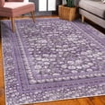 thumbnail image 3 of Floral Art Decorative Rug, Pastel Design Bohemian Nature Art of Vintage Leaves and Flowers, Quality Carpet for Bedroom Dorm and Living Room, 6 Sizes, Lavender Mauve, by Ambesonne, 3 of 4